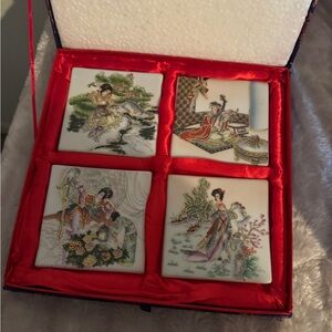 Decorative Ceramic Coasters Set